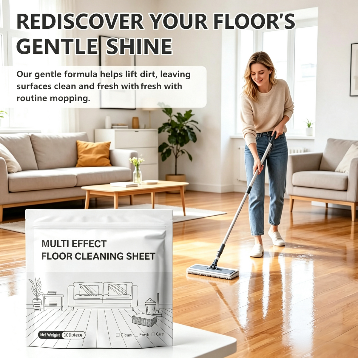 Scented Dissolvable Floor Cleaning Sheets for Hard Surfaces