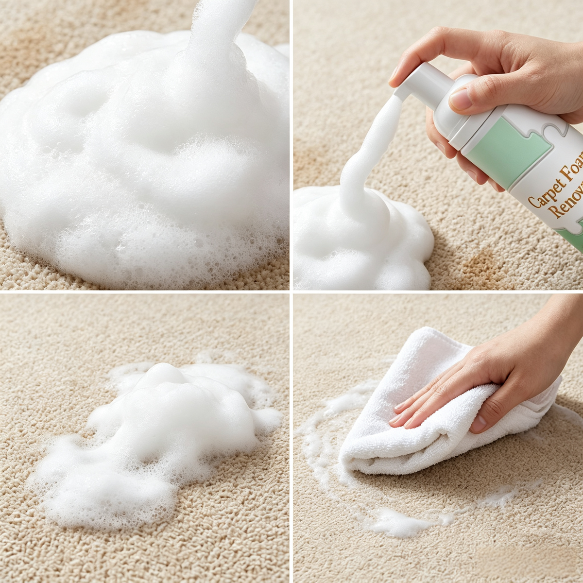 Waterless Carpet & Fabric Foam Cleaner With Cleaning Towel for Home
