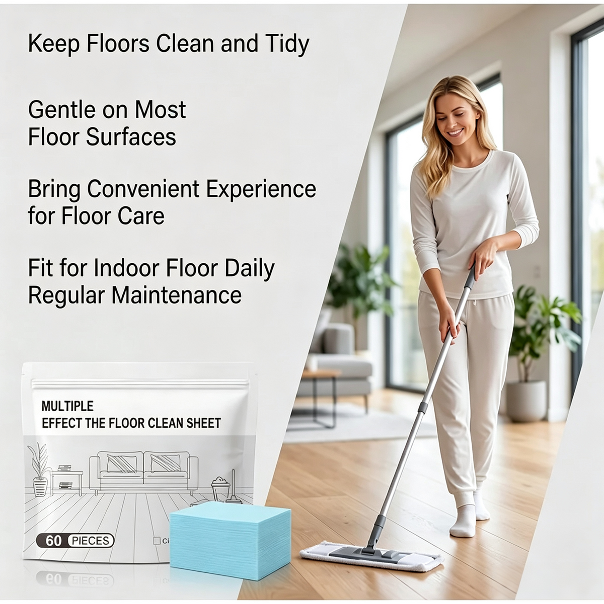 Scented Dissolvable Floor Cleaning Sheets for Hard Surfaces